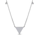 10kt White Gold Triangle Diamond Pendant Necklace - A Mesmerizing Masterpiece of Elegance - Splendid Jewellery