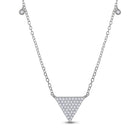 10kt White Gold Triangle Diamond Pendant Necklace - A Mesmerizing Masterpiece of Elegance - Splendid Jewellery