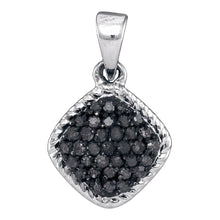 Load image into Gallery viewer, 10kt White Gold Womens Round Black Diamond Cluster Pendant - Radiant Night Sky - Splendid Jewellery
