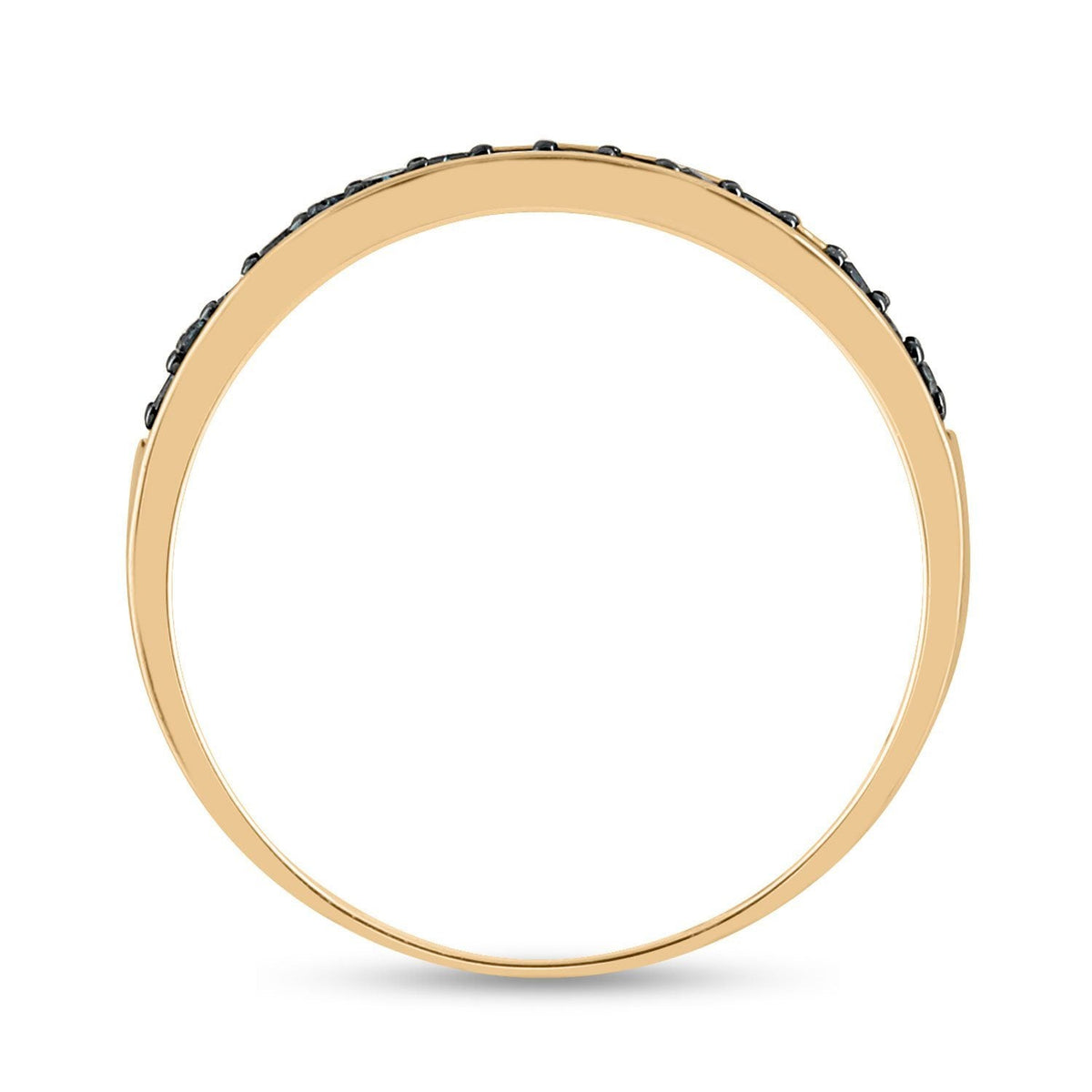 10kt Yellow Gold Blue Diamond Bridal Wedding Ring Band Set - Splendid Jewellery