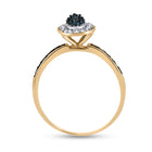 10kt Yellow Gold Blue Diamond Bridal Wedding Ring Band Set - Splendid Jewellery