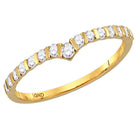 10kt Yellow Gold Diamond Chevron Stackable Band Ring - A Captivating Beauty - Splendid Jewellery