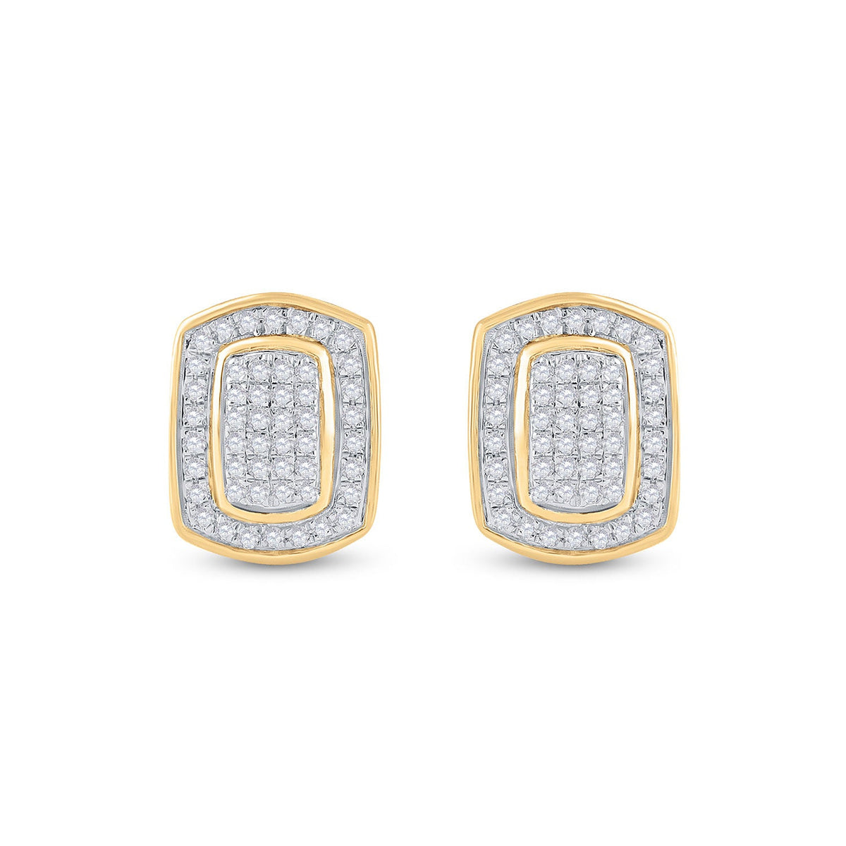 10kt Yellow Gold Diamond Cluster Earrings: Timeless Elegance and Sparkling Sophistication - Splendid Jewellery