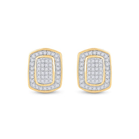 10kt Yellow Gold Diamond Cluster Earrings: Timeless Elegance and Sparkling Sophistication - Splendid Jewellery