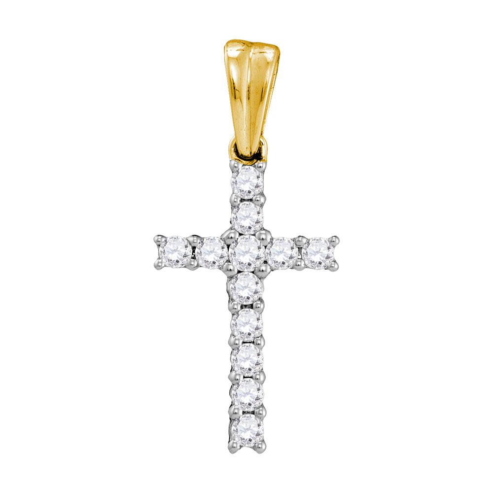 10kt Yellow Gold Diamond Cross Pendant | Symbol of Faith and Elegance - Splendid Jewellery