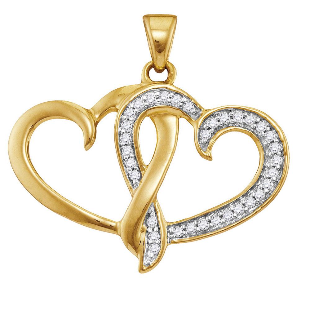 10kt Yellow Gold Diamond Heart & Love Symbol Pendant - A Mesmerizing Expression of Eternal Love - Splendid Jewellery