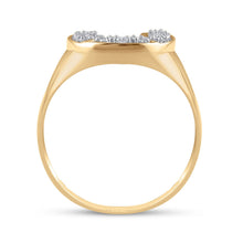 Load image into Gallery viewer, 10kt Yellow Gold Lucky Horseshoe Men's Ring with Round Diamond Accent - 1/20 Cttw | Splendid Jewellery - Splendid Jewellery