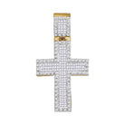 10kt Yellow Gold Men's Diamond Cross Charm Pendant - 1 Cttw - Splendid Jewellery - Splendid Jewellery