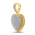 10kt Yellow Gold Men's Diamond Heart Charm Pendant - 1 - 1/4 Cttw | Splendid Jewellery - Splendid Jewellery
