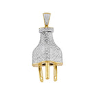 10kt Yellow Gold Men's Diamond Plug Charm Pendant - 1 Cttw | Splendid Jewellery - Splendid Jewellery