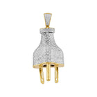 10kt Yellow Gold Men's Diamond Plug Charm Pendant - 1 Cttw | Splendid Jewellery - Splendid Jewellery