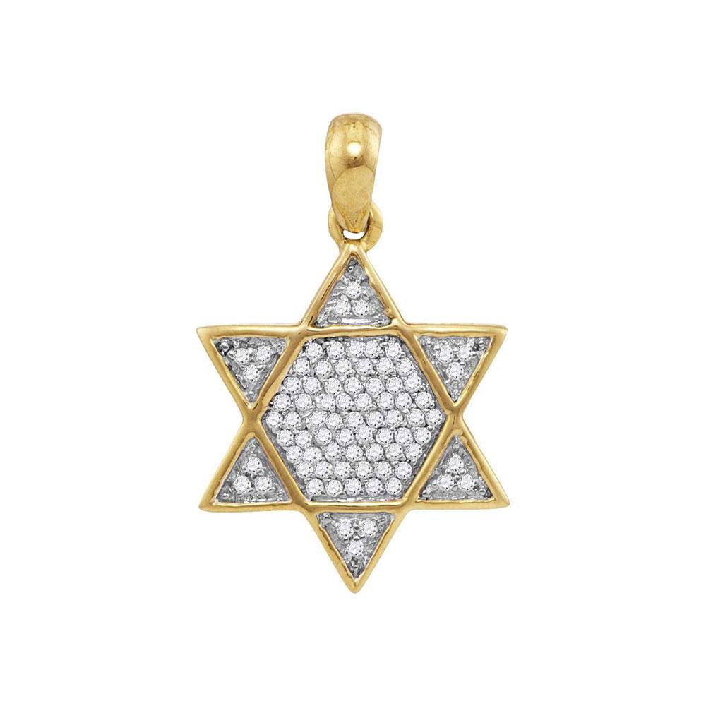 10kt Yellow Gold Men's Diamond Star of David Pendant 1/5 Cttw | Splendid Jewellery - Splendid Jewellery