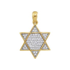 10kt Yellow Gold Men's Diamond Star of David Pendant 1/5 Cttw | Splendid Jewellery - Splendid Jewellery