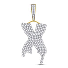 10kt Yellow Gold Men's Dripping X Letter Diamond Charm Pendant - 2 - 1/2 Cttw - Splendid Jewellery