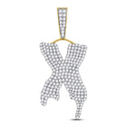 10kt Yellow Gold Men's Dripping X Letter Diamond Charm Pendant - 2 - 1/2 Cttw - Splendid Jewellery