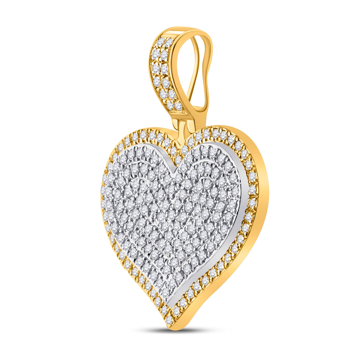 10kt Yellow Gold Men's Heart Diamond Charm Pendant - 1/2 Cttw - Splendid Jewellery