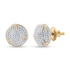 10kt Yellow Gold Men's Round Diamond Cluster Earrings - 1/2 Cttw | Exquisite Brilliance - Splendid Jewellery