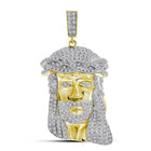 10kt Yellow Gold Men's Round Diamond Jesus Face Charm Pendant - 1 - 1/4 Cttw | Splendid Jewellery - Splendid Jewellery