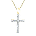 10kt Yellow Gold Womens Diamond Cross Pendant | Dazzling Faithful Elegance - Splendid Jewellery
