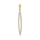 10kt Yellow Gold Womens Round Diamond Narrow Oval Outline Pendant - Timeless Sparkle - Splendid Jewellery