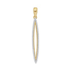10kt Yellow Gold Womens Round Diamond Narrow Oval Outline Pendant - Timeless Sparkle - Splendid Jewellery