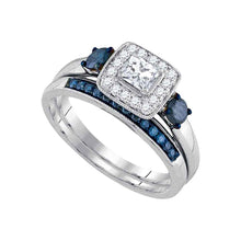 Load image into Gallery viewer, 14k White Gold Princess Diamond Wedding Ring Set - Sparkling Elegance Collection - Splendid Jewellery