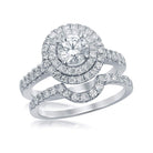 14k White Gold Radiant Brilliance Bridal Wedding Ring Set - Splendid Jewellery
