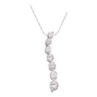 14k White Gold Round Diamond Journey of Love Pendant - Splendid Jewellery