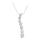 14k White Gold Round Diamond Journey of Love Pendant - Splendid Jewellery