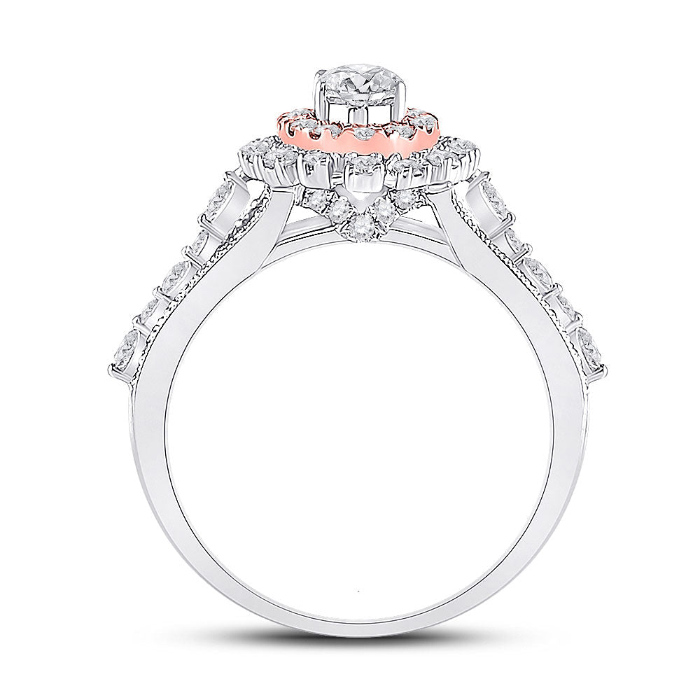 14kt Celestial Harmony Diamond Halo Bridal Wedding Engagement Ring 1 - 1/2 Cttw - Splendid Jewellery