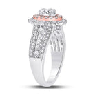 14kt Celestial Harmony Diamond Halo Bridal Wedding Engagement Ring 1 - 1/2 Cttw - Splendid Jewellery