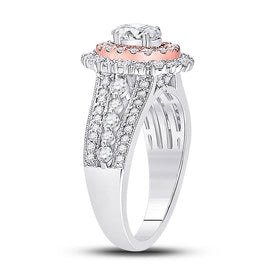 14kt Celestial Harmony Diamond Halo Bridal Wedding Engagement Ring 1 - 1/2 Cttw - Splendid Jewellery