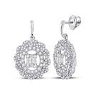 14kt Diamond Baguette Oval Dangle Earrings: A Mesmerizing Masterpiece - Splendid Jewellery