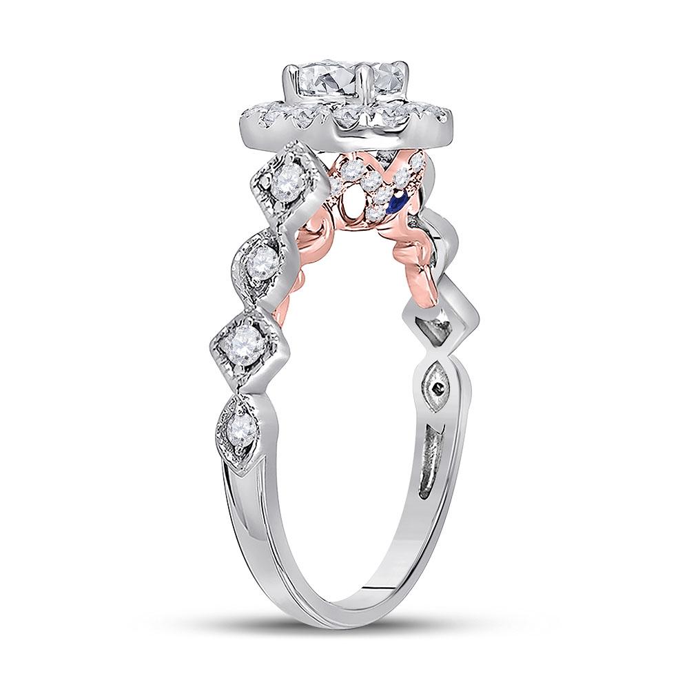 14kt Dual - Tone Gold Diamond Solitaire Bridal Wedding Ring - A Radiant Union of Elegance and Luxury - Splendid Jewellery