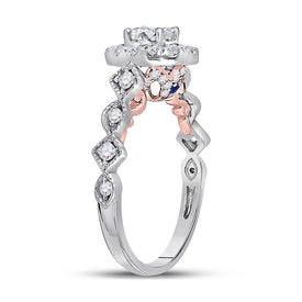 14kt Dual - Tone Gold Diamond Solitaire Bridal Wedding Ring - A Radiant Union of Elegance and Luxury - Splendid Jewellery