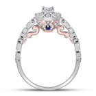 14kt Dual - Tone Gold Diamond Solitaire Bridal Wedding Ring - A Radiant Union of Elegance and Luxury - Splendid Jewellery