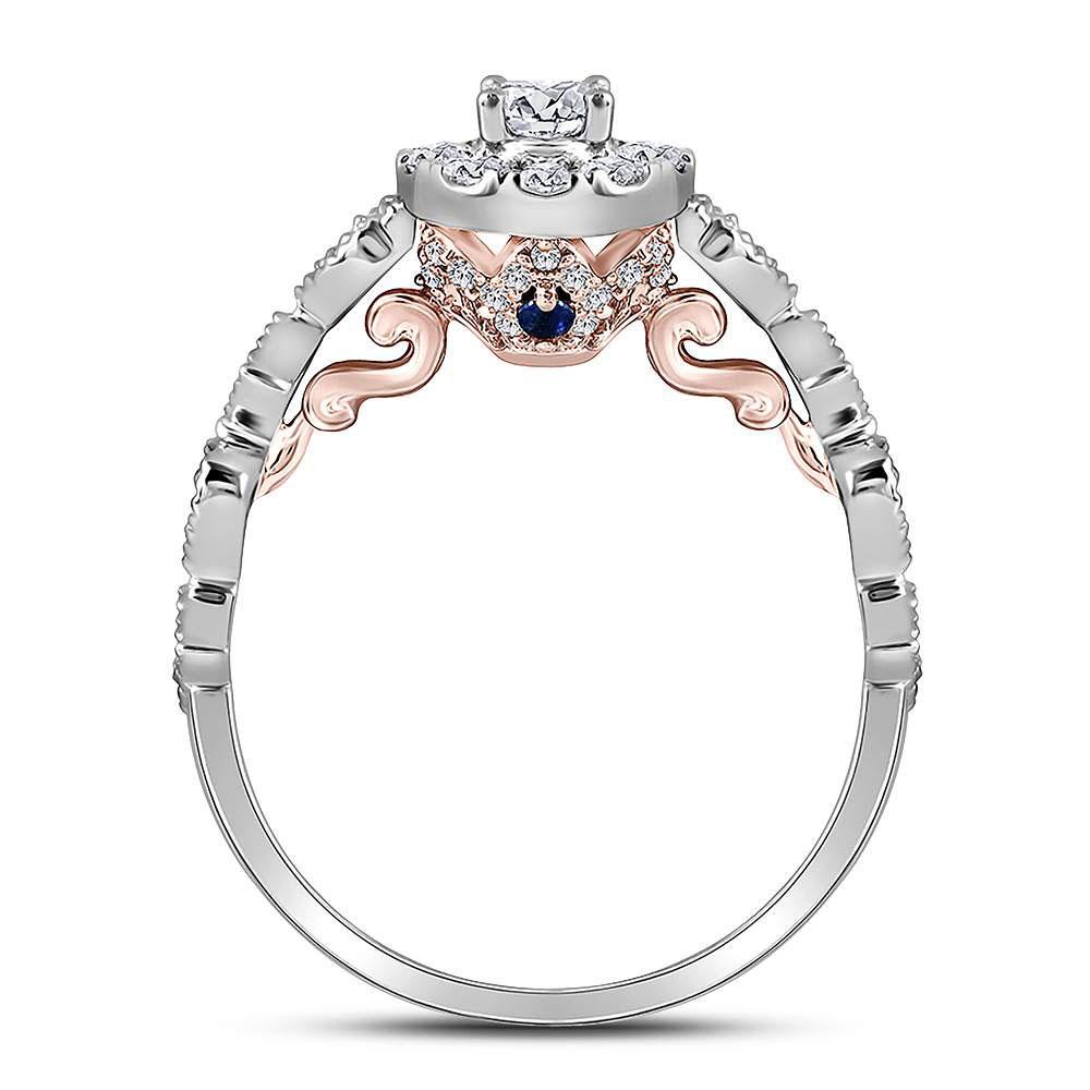 14kt Dual - Tone Gold Diamond Solitaire Bridal Wedding Ring - A Radiant Union of Elegance and Luxury - Splendid Jewellery