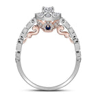 14kt Dual - Tone Gold Diamond Solitaire Bridal Wedding Ring - A Radiant Union of Elegance and Luxury - Splendid Jewellery