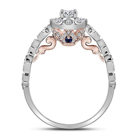 14kt Dual - Tone Gold Diamond Solitaire Bridal Wedding Ring - A Radiant Union of Elegance and Luxury - Splendid Jewellery