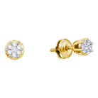 14kt Golden Blossom Diamond Cluster Earrings - Splendid Jewellery