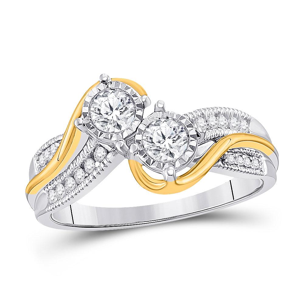 14kt Harmony of Love Two - tone Gold Diamond Bridal Wedding Ring - Splendid Jewellery
