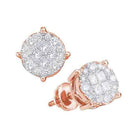 14kt Rose Gold Diamond Cluster Earrings: A Radiant Symphony of Elegance and Brilliance - Splendid Jewellery