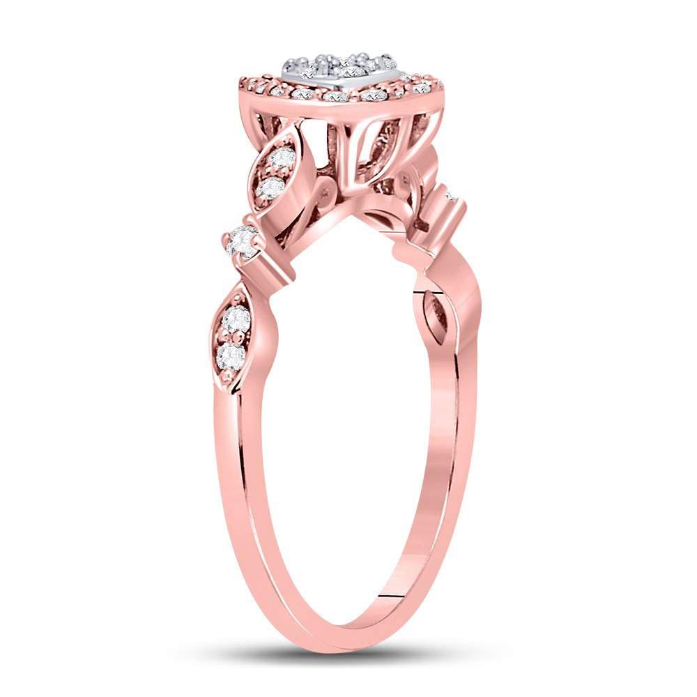 14kt Rose Gold Diamond Heart Cluster Ring - A Captivating Symbol of Love and Elegance - Splendid Jewellery