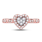14kt Rose Gold Diamond Heart Cluster Ring - A Captivating Symbol of Love and Elegance - Splendid Jewellery