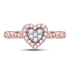 14kt Rose Gold Diamond Heart Cluster Ring - A Captivating Symbol of Love and Elegance - Splendid Jewellery