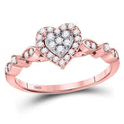14kt Rose Gold Diamond Heart Cluster Ring - A Captivating Symbol of Love and Elegance - Splendid Jewellery