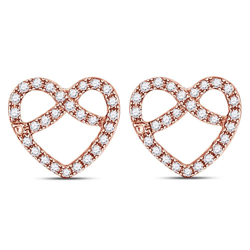 14kt Rose Gold Diamond Pretzel Heart Earrings: A Symbol of Eternal Love and Elegance - Splendid Jewellery