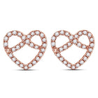 14kt Rose Gold Diamond Pretzel Heart Earrings: A Symbol of Eternal Love and Elegance - Splendid Jewellery