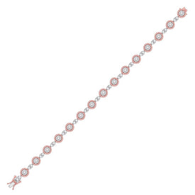 14kt Two - tone Gold Diamond Blossom Cluster Bracelet - 2 - 1/2 Cttw - Splendid Jewellery