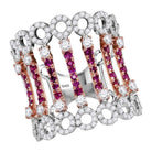 14kt Two - tone White Rose Gold Ruby and Diamond Cocktail Fashion Ring - Splendid Jewellery